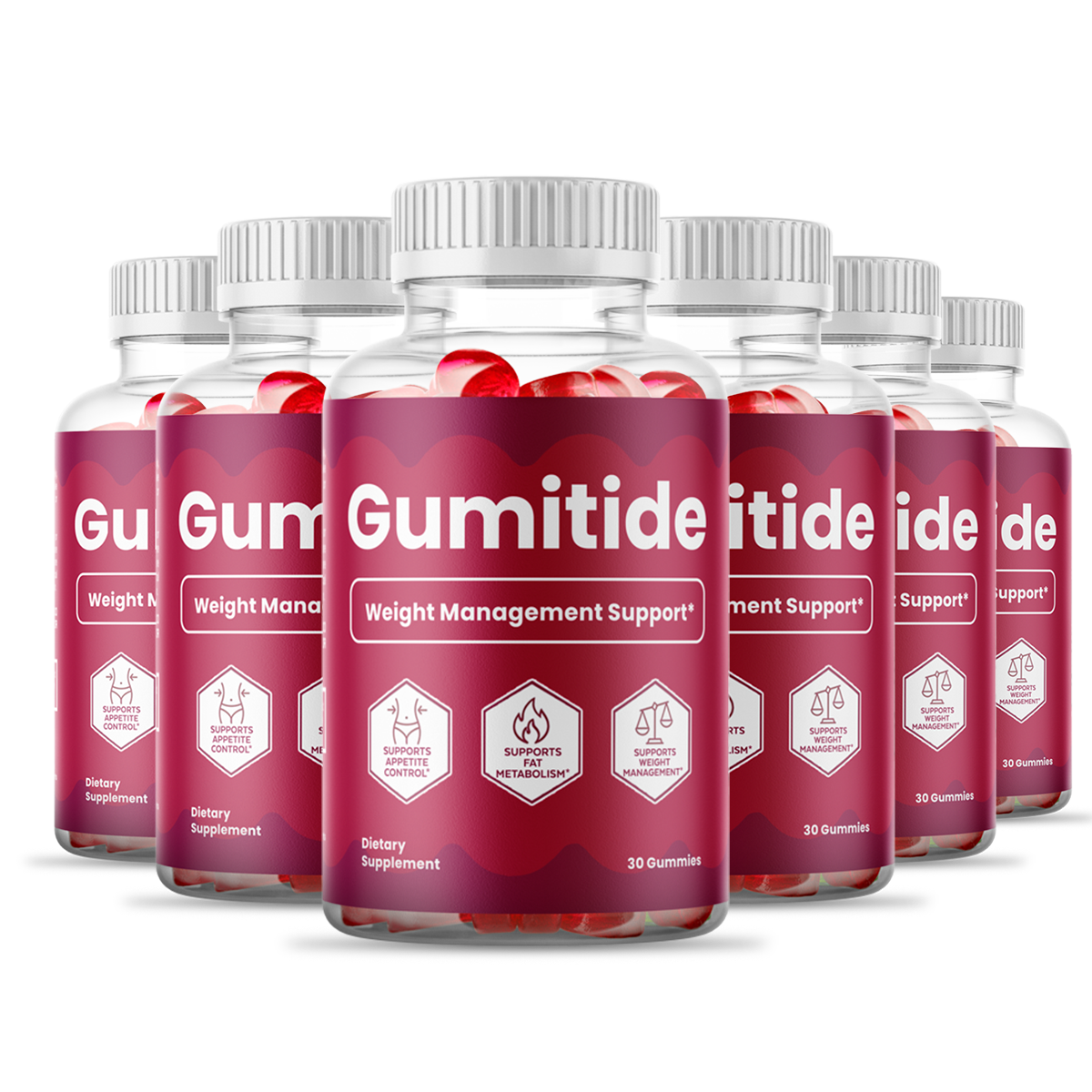Gumitide six-bottle pack